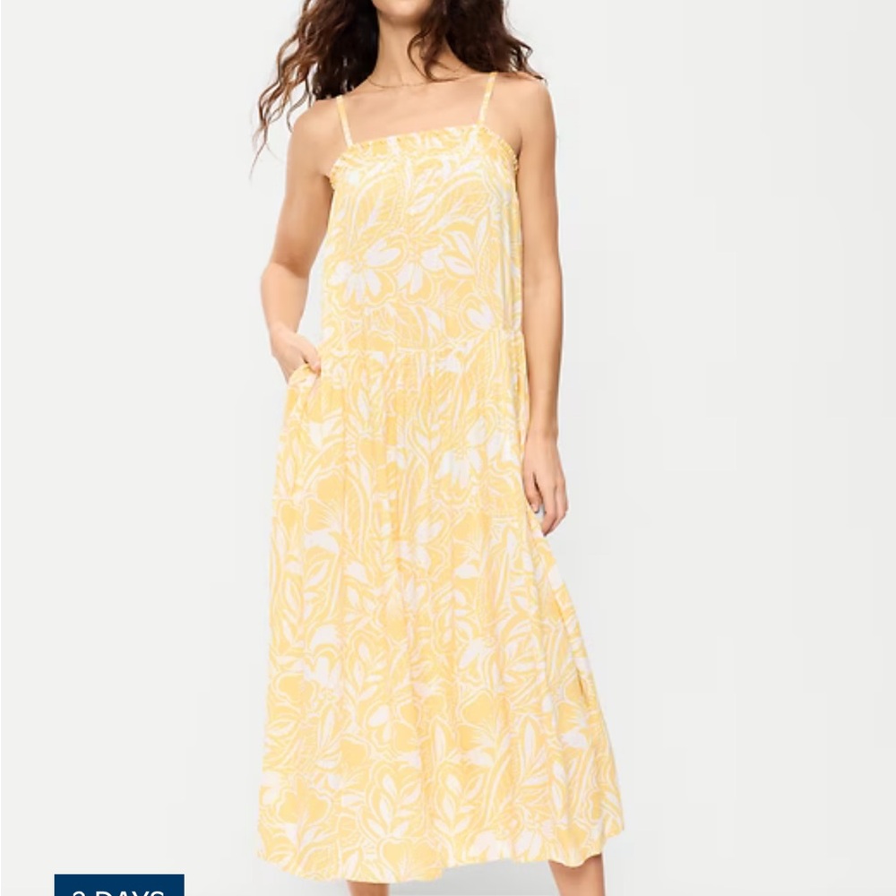Old Navy Yellow and white airy maxi dress